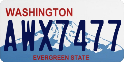 WA license plate AWX7477