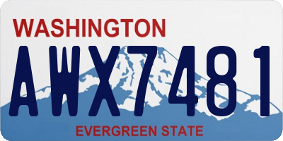 WA license plate AWX7481
