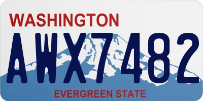 WA license plate AWX7482
