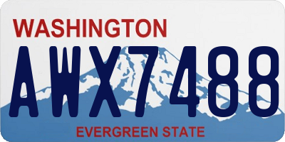 WA license plate AWX7488