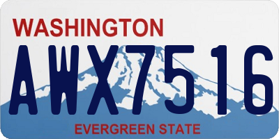 WA license plate AWX7516