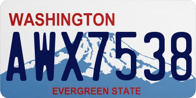 WA license plate AWX7538