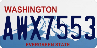 WA license plate AWX7553