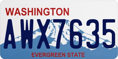 WA license plate AWX7635