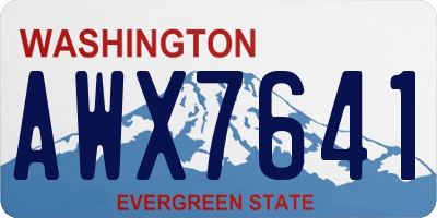 WA license plate AWX7641