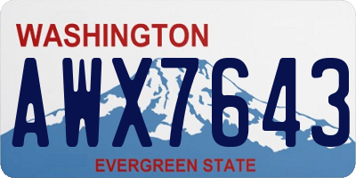 WA license plate AWX7643