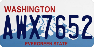 WA license plate AWX7652