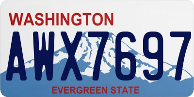 WA license plate AWX7697