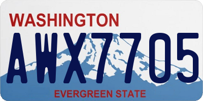 WA license plate AWX7705