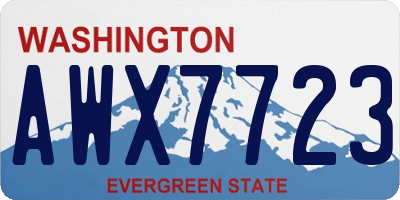 WA license plate AWX7723