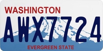WA license plate AWX7724