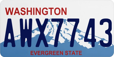 WA license plate AWX7743