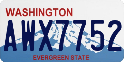 WA license plate AWX7752