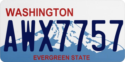 WA license plate AWX7757