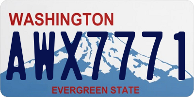 WA license plate AWX7771