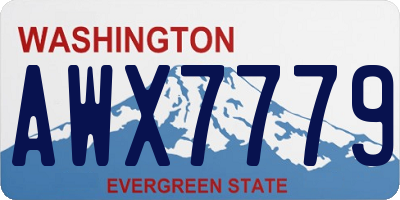 WA license plate AWX7779
