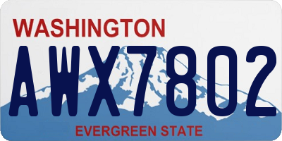 WA license plate AWX7802
