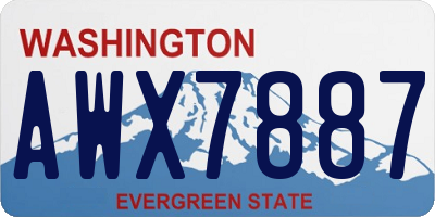 WA license plate AWX7887