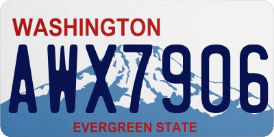 WA license plate AWX7906