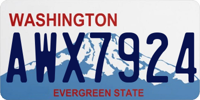 WA license plate AWX7924