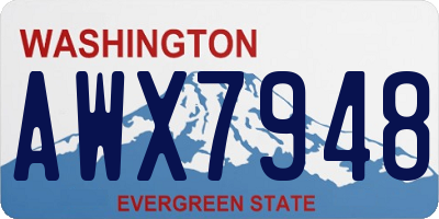 WA license plate AWX7948