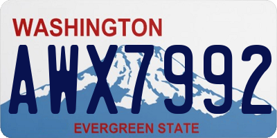 WA license plate AWX7992