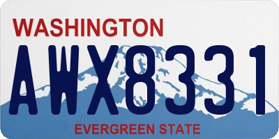 WA license plate AWX8331