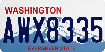 WA license plate AWX8335