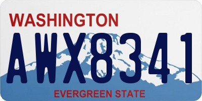 WA license plate AWX8341