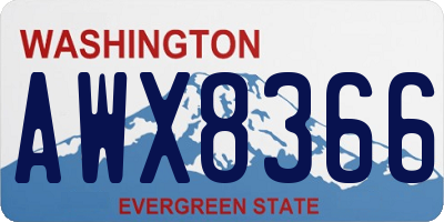 WA license plate AWX8366