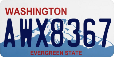 WA license plate AWX8367