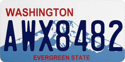 WA license plate AWX8482
