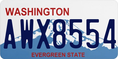 WA license plate AWX8554