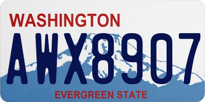 WA license plate AWX8907