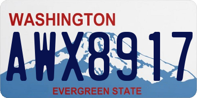 WA license plate AWX8917