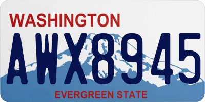 WA license plate AWX8945