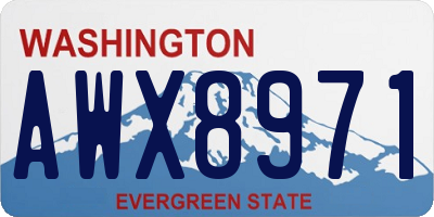 WA license plate AWX8971