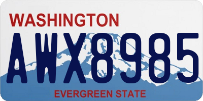 WA license plate AWX8985