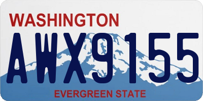 WA license plate AWX9155