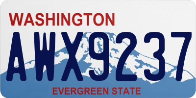 WA license plate AWX9237