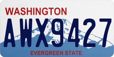 WA license plate AWX9427