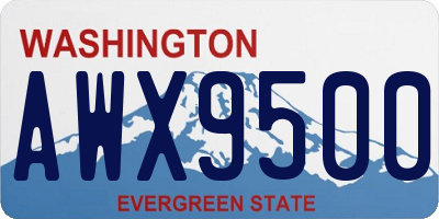 WA license plate AWX9500