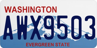 WA license plate AWX9503