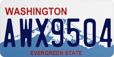 WA license plate AWX9504