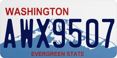 WA license plate AWX9507