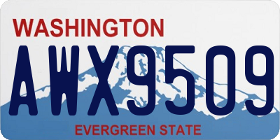 WA license plate AWX9509