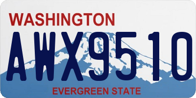 WA license plate AWX9510