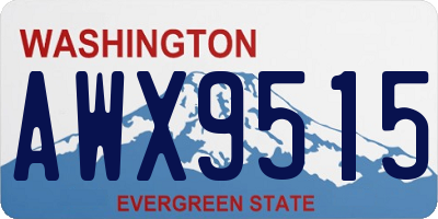 WA license plate AWX9515