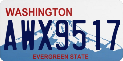 WA license plate AWX9517