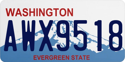 WA license plate AWX9518